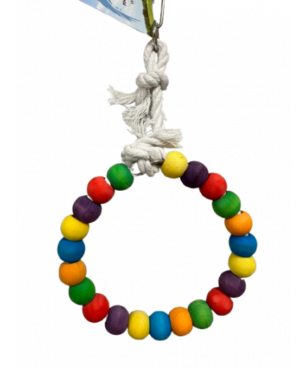 Parrot-Supplies Hawaii Garland Wood Bead Ring Swing Parrot Toy